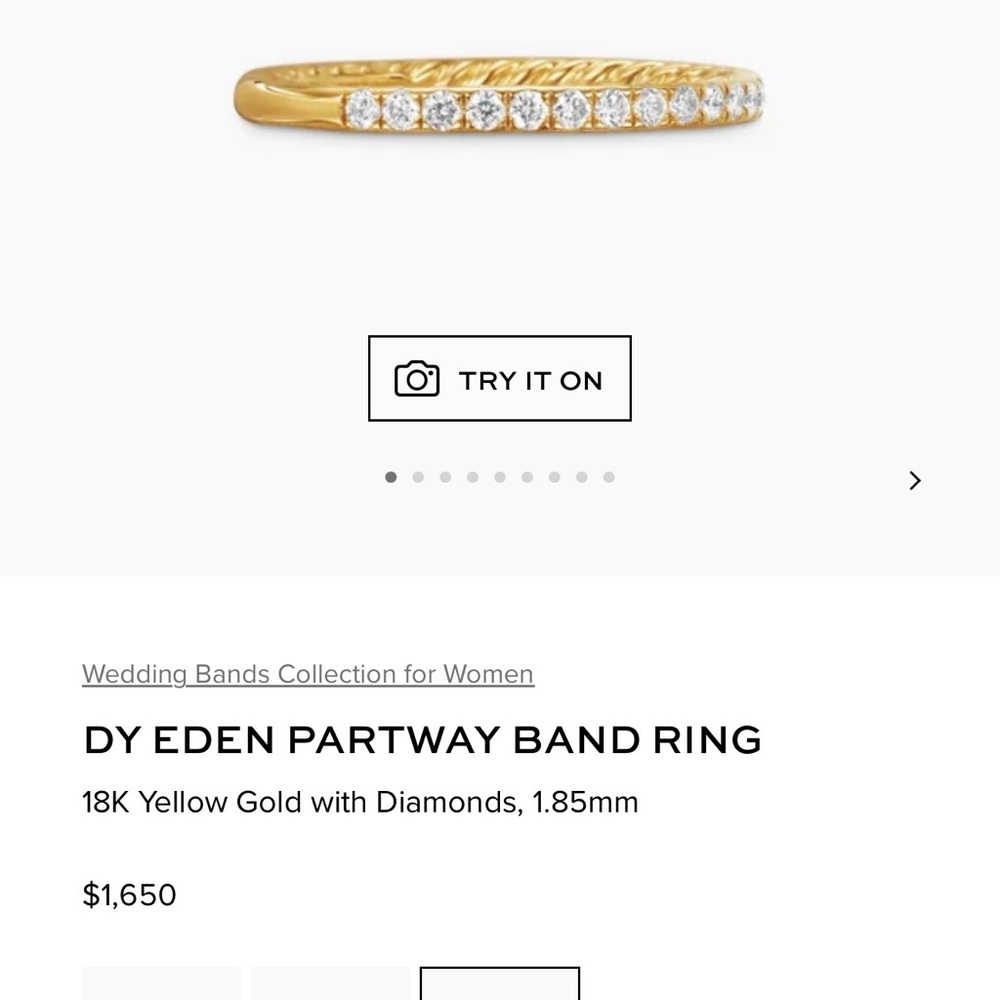 David Yurman Eden Partway Ring (pinky) - Picture 9 of 10